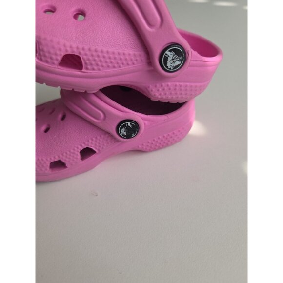 Crocs Baby Girl's Pink Colored Rubber Clogs Child Size 2/3 - Picture 4 of 6